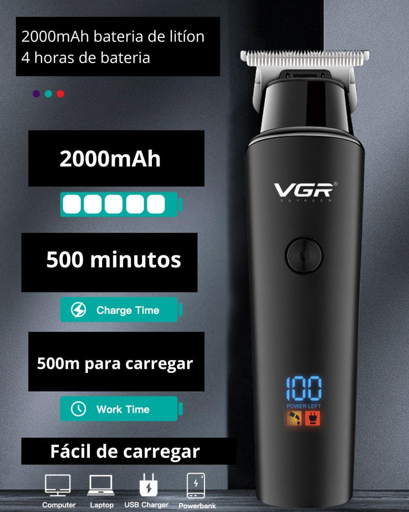 Maquininha de Fazer Barba, Cortar Cabelo e Aparar pelos Profissional Sem Fio Vgr