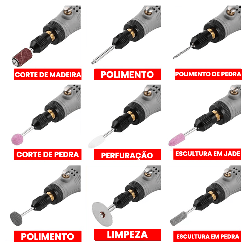 Kit de Ferramentas Rotativas sem Fio