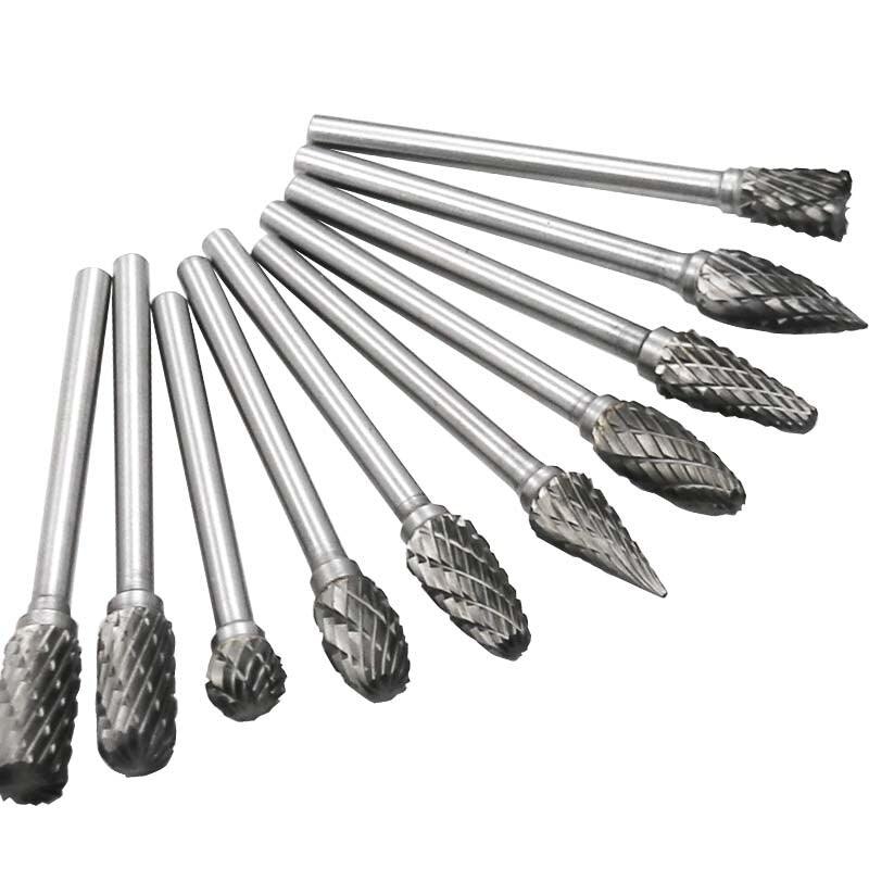 Fresa rotativa brocas com escareado - Cone de aço conjunto broca diamante 3x6mm - 10 Peças 1/8"