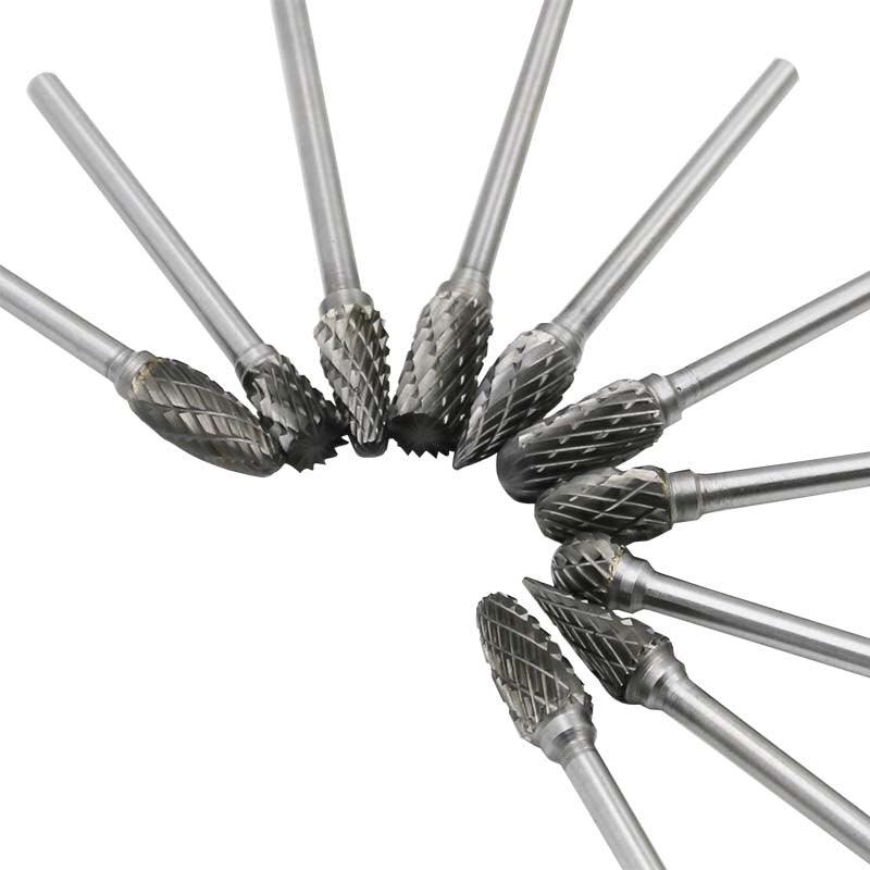 Fresa rotativa brocas com escareado - Cone de aço conjunto broca diamante 3x6mm - 10 Peças 1/8"